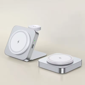 Cargador Inalámbrico Magnético Plegable 2 en 1 al por Mayor, Estación de Carga Rápida de 15W para Teléfono, Reloj y Auriculares, Soporte de Carga OEM - Product Image 1