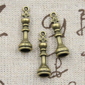 Piezas de ajedrez Internacional en 3D, Rey, Reina, obispo, caballero, Rook, Conector de peón, dijes para pulseras, collares - Product Image 5