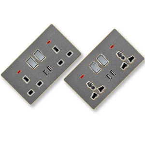 W5 type 86 146 nouveau design de commutateur <span class=keywords><strong>moes</strong></span> à motif en cuir prise de commutateur mural de haute qualité - Product Image 4