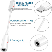 Gran oferta, adaptador auxiliar USB C a 3,5mm para iPhone 15, USB C a 3,5 Jack, convertidor de Cable de Audio, adaptador de auriculares para Android