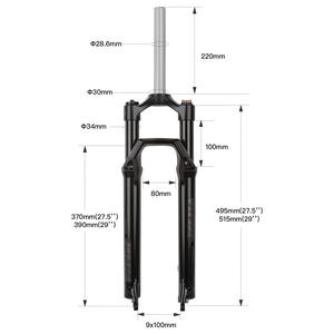 Horquilla para Bicicleta de Montaña Bolany de 27.5 Pulgadas, Suspensión Mecánica de Aleación de Aluminio con Bloqueo para Frenos de Disco - Product Image 3