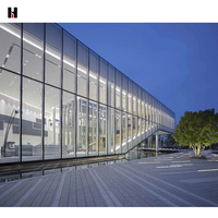 Hannover tirai dinding tahan benturan termal, Tirai dinding profil aluminium kaca Tempered untuk Hotel Vila Harga Dinding