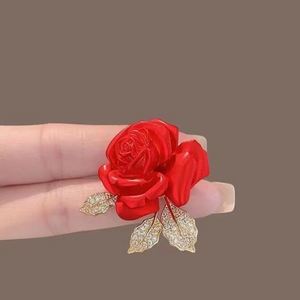 Broche de Rosa Roja de Moda, Accesorios de Ropa, Broches de Flores de Rosa para Mujer, Pin de Solapa para Boda, Corsage para Abrigo - Product Image 2