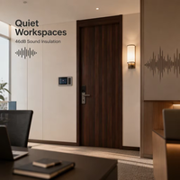 Porte de chambre d'hôtel qui bloque le bruit du couloir et de la climatisation |   Testé par un tiers, 46 dB, pales de 58 mm pour appartement et bureau