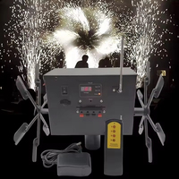 Machine à effets pyrotechniques à étincelles froides, télécommandée sans fil, à deux roues, avec moulin à vent rotatif et roue dynamique, en métal