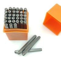 37-Piece Number & Capital Letter Stamp Set 3mm Metal Alphabet Punches Hand Tool