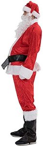 Costume de Noël pour adulte, costume de Père Noël, manteau, pantalon, barbe, ceinture, chapeau, accessoires de cosplay de Noël, ensemble de vêtements de Noël - Product Image 6