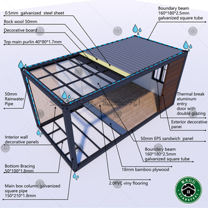 Maisons en conteneur Maison de luxe de 40 pieds Petite maison extensible et pliable de 40 pieds Maison portable Maison en conteneur pliable - Product Image 6