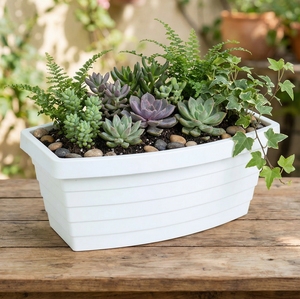 Macetas Rectangulares de Plástico Blanco con Textura Ondulada para Decoración de Balcones, Venta al Por Mayor, Proveedor Directo de Fábrica - Product Image 6