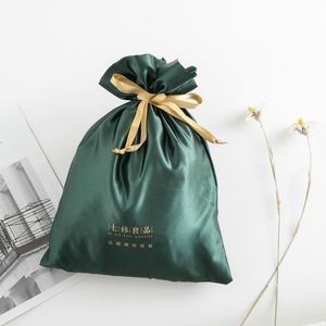 Bolsas de Regalo Ecológicas, Reciclables y Biodegradables, Personalizadas, de Satén de Algodón Orgánico con Relieve, Bolsas de Mano de Lujo con Cordón de Lino para el Hogar - Product Image 1