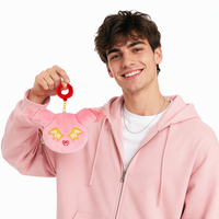 Pochette suspendue en PVC peluche 3D personnalisée en forme de dessin animé avec fermeture éclair, sac à fermeture éclair personnalisé avec figurine d'anime, petits accessoires quotidiens sur mesure