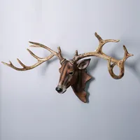 Estatueta de resina suspensa de parede, tamanho pequeno 44cm, cabeça animal