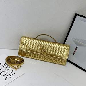 Sac à main de luxe tissé pour femme, marque privée, avec boucle en métal doré, sac bandoulière Intrecciato, sac à l'épaule haut de gamme - Product Image 4