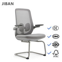 Chaise de bureau moderne à taille réglable, accoudoirs rotatifs 2D, assise en maille, base en plastique, utilisation confortable pour atelier