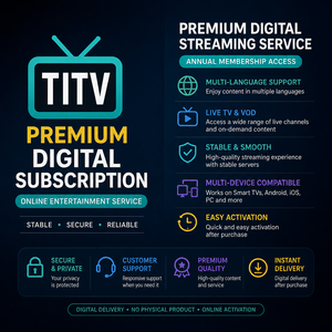 Suscripción Premium a Servicios de Entretenimiento Digital en Múltiples Idiomas, Acceso Anual en Línea, Origen China - Product Image 1