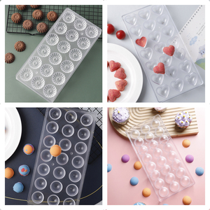Outils de décoration de <span class=keywords><strong>gâteaux</strong></span> Moules à chocolat en polycarbonate Semi-sphère 3D Moule à barre en forme de tourbillon Moule en plastique - Product Image 2
