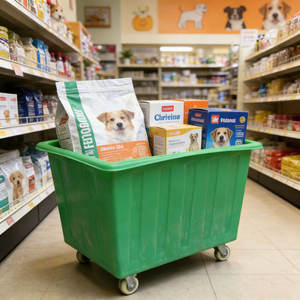 Chariot à linge mobile en <span class=keywords><strong>plastique</strong></span> robuste en gros avec deux roues pivotantes et freins Capacité de 500 kg pour hôtel et blanchisserie - Product Image 1