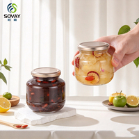 Pot en verre pour aliments, plusieurs tailles, verre transparent de qualité alimentaire, couvercle en métal, pot réutilisable pour l'emballage des épices et des collations
