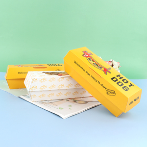 Scatola personalizzata per Hot Dog Kraft carta usa e getta vassoio per Hot Dog cibo <span class=keywords><strong>da</strong></span> <span class=keywords><strong>asporto</strong></span> con stampa Logo per Snack Bar - Product Image 1