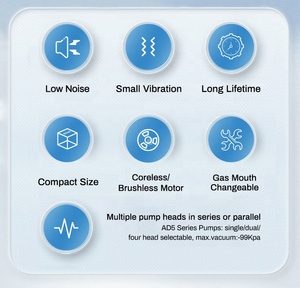 Hợp Kim Nhôm Mini Bơm Màng Chân Không Cao Cuối Cùng Chân Không DC Bơm Hút Khí Phòng Thí Nghiệm Dầu Miễn Phí Bơm Hút Chân Không - Product Image 4