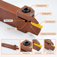 Porte-outil de rainurage en acier à ressort DLT MGHH325R-48/66-T25H pour tour CNC, barre de rainurage frontale adaptée aux plaquettes en carbure MGMN