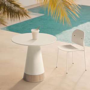 <span class=keywords><strong>Tavolo</strong></span> da Pranzo Moderno <span class=keywords><strong>Rotondo</strong></span> Bianco in Legno con Piano in MDF da <span class=keywords><strong>80</strong></span> cm per Ristorante e Caffetteria, Produzione all'Ingrosso - Product Image 2