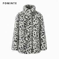 Manteau en fausse fourrure pour homme, imprimé léopard des neiges, chaud et épais, de luxe, style streetwear, tendance, en stock, vente en gros