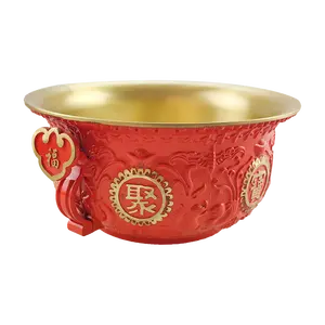 Индивидуальный дизайн, украшение удачи, металлический продукт, Китайская традиционная МЕДНАЯ ОТДЕЛКА, богатая золотом Латунная чаша, изделие ручной работы