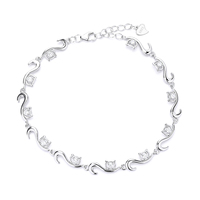 Trendiges Damen-Charm-Armband aus 925er Sterlingsilber mit Zirkonia für Partys oder als Geschenk