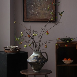 Handmade Vintage Porcelain Vase <strong>Japanese</strong> Style Glazed Ceramic <strong>Pot</strong> with Active Surface Rustic Vintage Ceramic for Home Decor - Product Image 5