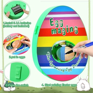 Set Decorativo Samtoy per Dipingere <span class=keywords><strong>Uova</strong></span> di Pasqua con Macchina Rotante, 8 Pennarelli Colorati, <span class=keywords><strong>Uova</strong></span> di Plastica per Bambini - Product Image 4