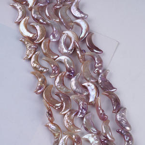 Collar de Perlas Naturales de Agua Dulce Irregulares, Forma de Luna, Orificio Recto, Semi-Acabado para Joyería DIY - Color Blanco - Product Image 4