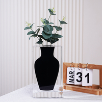JR Joseph Vase Soho Noir Vintage Décoration Pot de Fleur Pampas Herbe Moderne Balcon Porche Salon