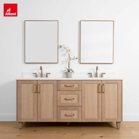 Meuble-lavabo de salle de bain moderne Alland Wholesale avec double vasque et miroir, disponible en 24, 36, 48, 60 pouces, idéal pour les petites salles de bain