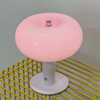 Lampe de nuit LED 3D en verre en forme de champignon, design original, rechargeable, commande tactile, multicolore, moderne et minimaliste pour la maison