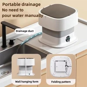 Mini Lave-Linge Séchant Pliable <span class=keywords><strong>10L</strong></span> Portable pour Vêtements de Bébé et Sous-Vêtements à Domicile - Product Image 3