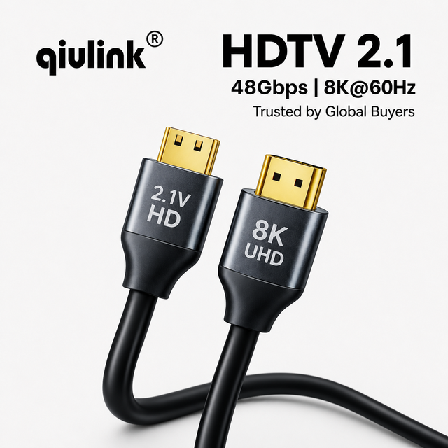 High Performance 8K HDMI 2.1 Cable 48Gbps OD 8.0MM HDMI Cord for Long Distance Use