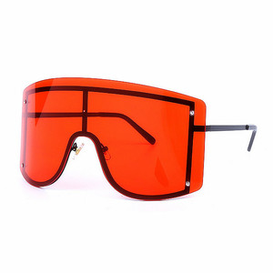 2020 Newest Arrivals UV400 Colorful Oversized Frame Rimless One Piece Lens <b>Sunglasses</b> for Women. - Product Image 1