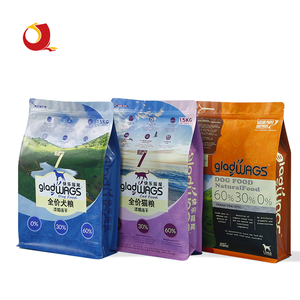 Nhà máy trực tiếp tùy chỉnh có thể tái chế dây kéo lá đứng lên túi đáy phẳng cho thức ăn Vật Nuôi-an toàn cho chó và mèo xử lý bao bì - Product Image 2