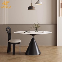 Moderner Luxus 4-6 Sitzer runder Esstisch Set Home Apartment Villa Schlankes Schiefer material Dinner Factory Großhandel Möbel