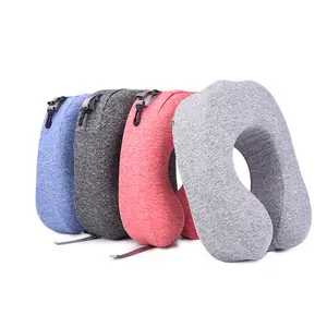 Almohada ergonómica ortopédica de espuma viscoelástica de avión en forma de U para viajes, soporte para el cuello, almohada cervical para soporte para el cuello