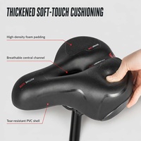 Selle de vélo confortable et large, respirante, avec canal central, double suspension à ressorts, rembourrage en mousse souple pour vélo de ville