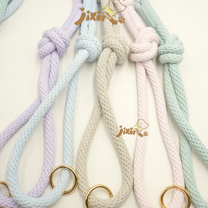 Jixin tali peliharaan pengiriman cepat buatan tangan tali kepang katun tali anjing 4 kaki 5 kaki 6 kaki MOQ kecil - Product Image 6