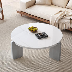 Nueva bandeja de frutas crema mesa de té para el hogar moderno Simple pequeño apartamento sentido avanzado plato de roca italiana mesa de té de madera maciza - Product Image 4