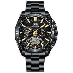 Reloj de Pulsera de Cuarzo para <span class=keywords><strong>Hombre</strong></span>, Diseño Esqueleto, Esfera de 44 mm, Taquímetro, Luminoso, Multifunción, Resistente al Agua, Venta al Por Mayor a Precio Económico - Product Image 5