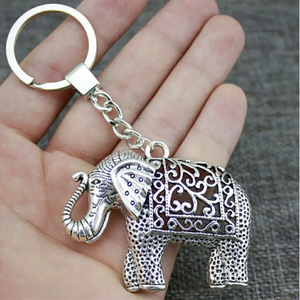 Top Ranking Cute Animal Jewelry Fish Hook Key Chain Fishing Elephant Gift Key Ring Metal Pendant Keychain