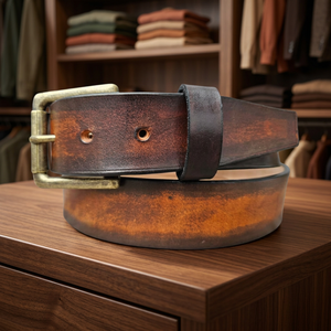 European Style Men's Leather Belt Cow Hide Steel Buckle Pin Square Design Formal Luxury Eco-Friendly Waterproof 3.8CM Width - Product Image 1