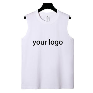 2026 Summer New Arrival 220g Versatile Solid Color <b>Men's</b> <b>Tank</b> <b>Top</b> <b>White</b> Outerwear Sleeveless Tshirt Customizable Logo Undershirt - Product Image 1