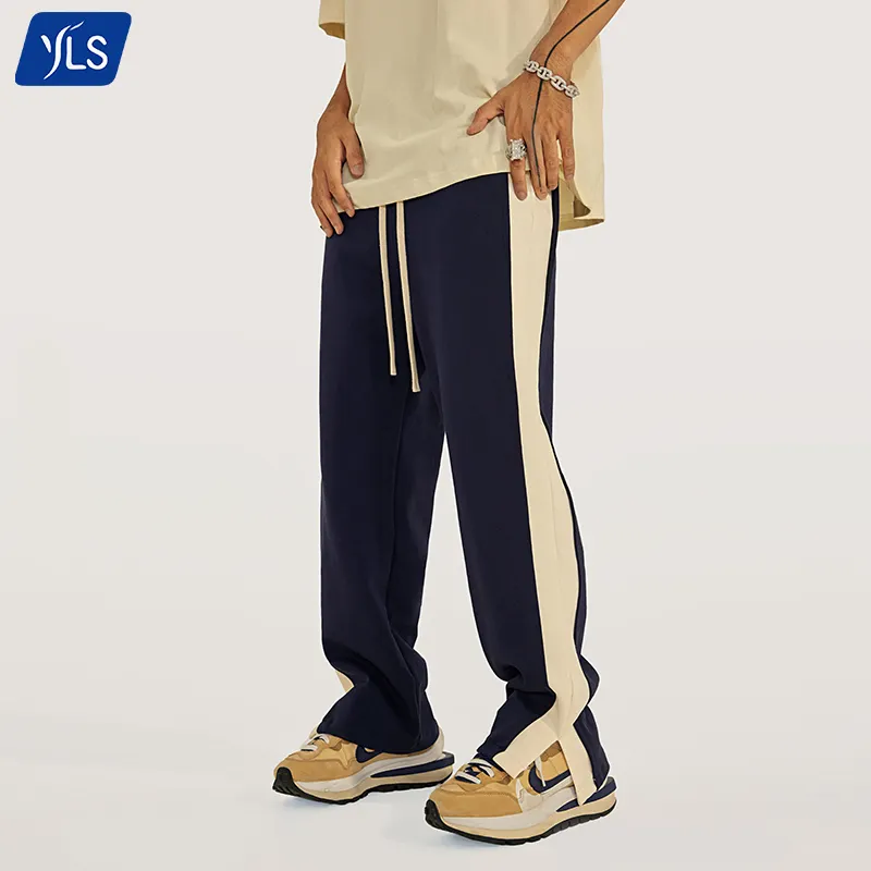 YLS Clothes Manufacturer Winter Fashion Mens Custom Made 320Gsm Cotton Polyester Open Leg Jogger Sweatpants