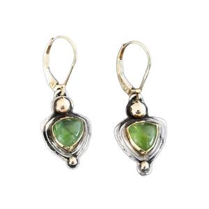 Pendientes de resina verde con diseño geométrico en forma de escudo, engaste de bisel, joyería para fiesta, postes de cobre para las orejas - Product Image 4